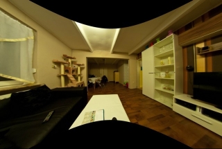 Wohnzimmer mit Fisheye fotografiert